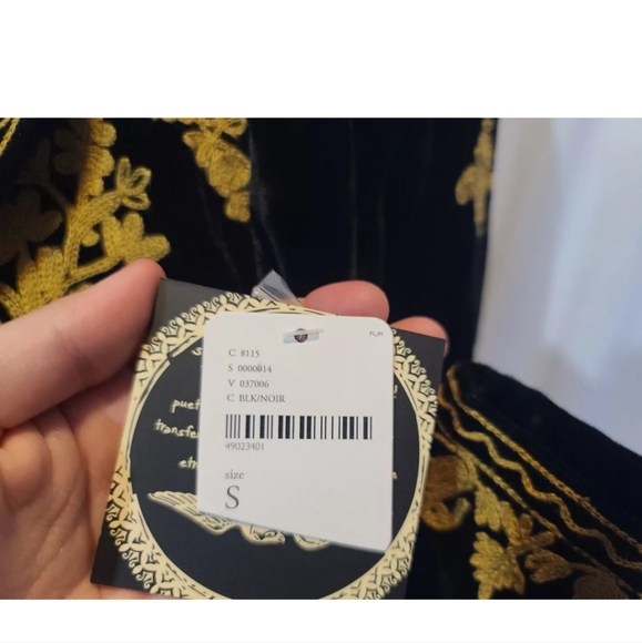 New W/Tags Free People Black Embroidered Magic Carpet Ride Blazer Small - Picture 9 of 12